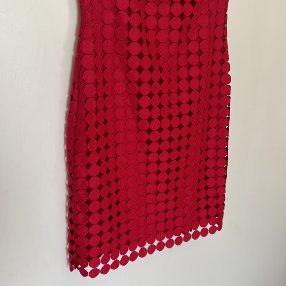 π3/$25πHPπ Lauren Ralph Lauren NWOT Red Circle Overlay Sheath Dress - Picture 5 of 9
